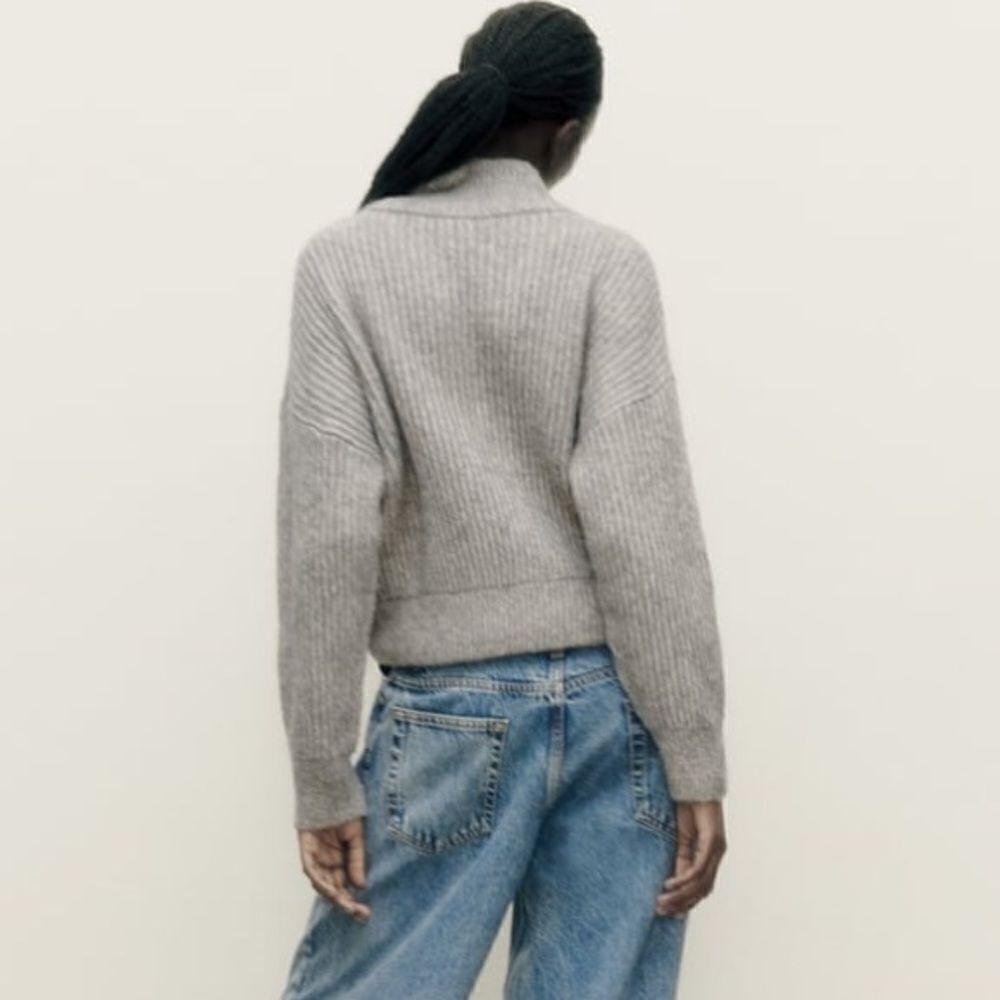 ZARA KNIT BOMBER JACKET - Picture 6 of 9